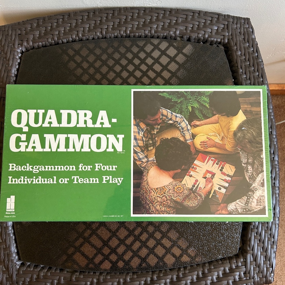 Vintage 1977 Quadra-Gammon Board Game Individual or Team Play Hansen